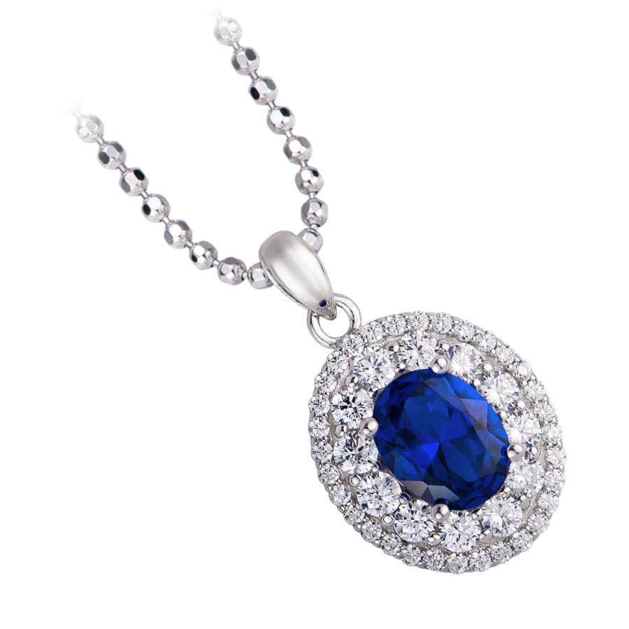 Silver pendant with blue stones