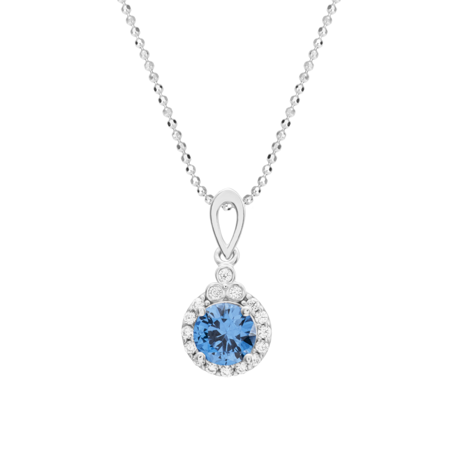 Silver pendant with blue stones