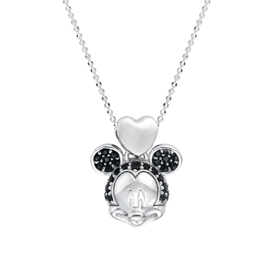 Silver pendant with black CZ stones